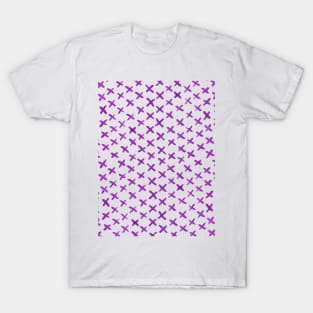 Watercolor x pattern - purple T-Shirt